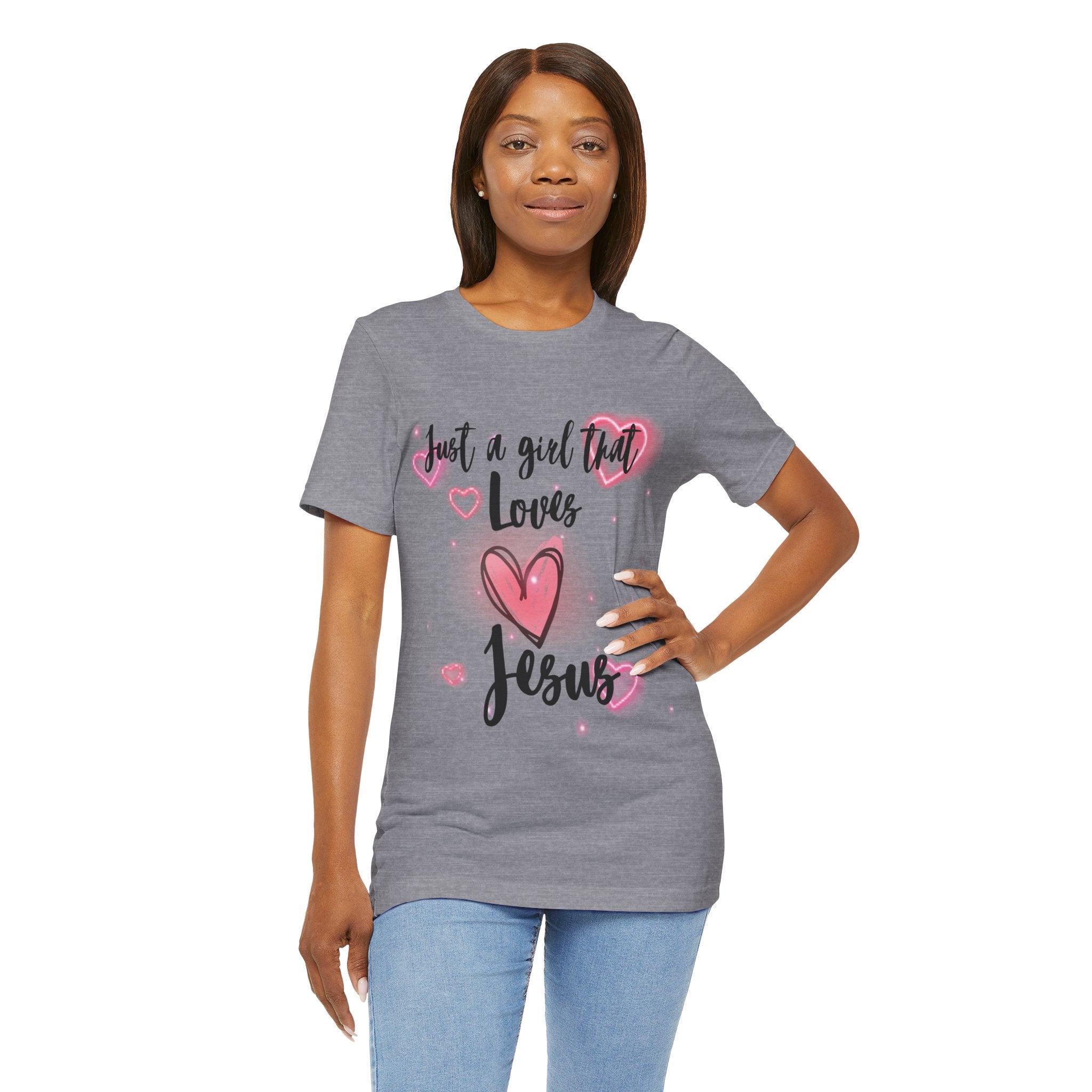Just a Girl that Love Jesus Tee-For Young Women, Colorful, Religious and Christian t-shirt