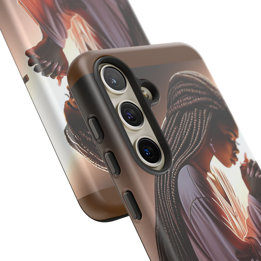 Cell phone case-Woman Praying-Spiritual Prayer Phone Case - Tough Cases with Inspirational Design