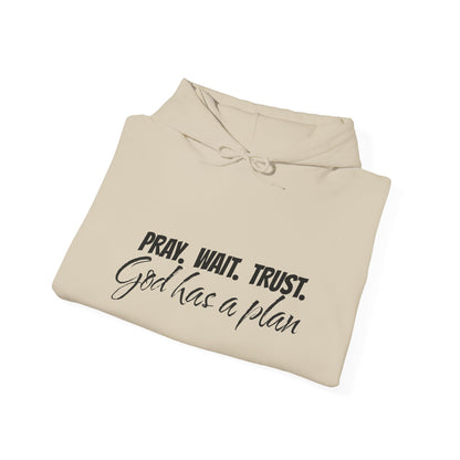 "Pray. Wait. Trust. God Has a Plan"-THE FOG BRAND Hooded Sweatshirt -