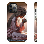 Cell phone case-Woman Praying-Spiritual Prayer Phone Case - Tough Cases with Inspirational Design