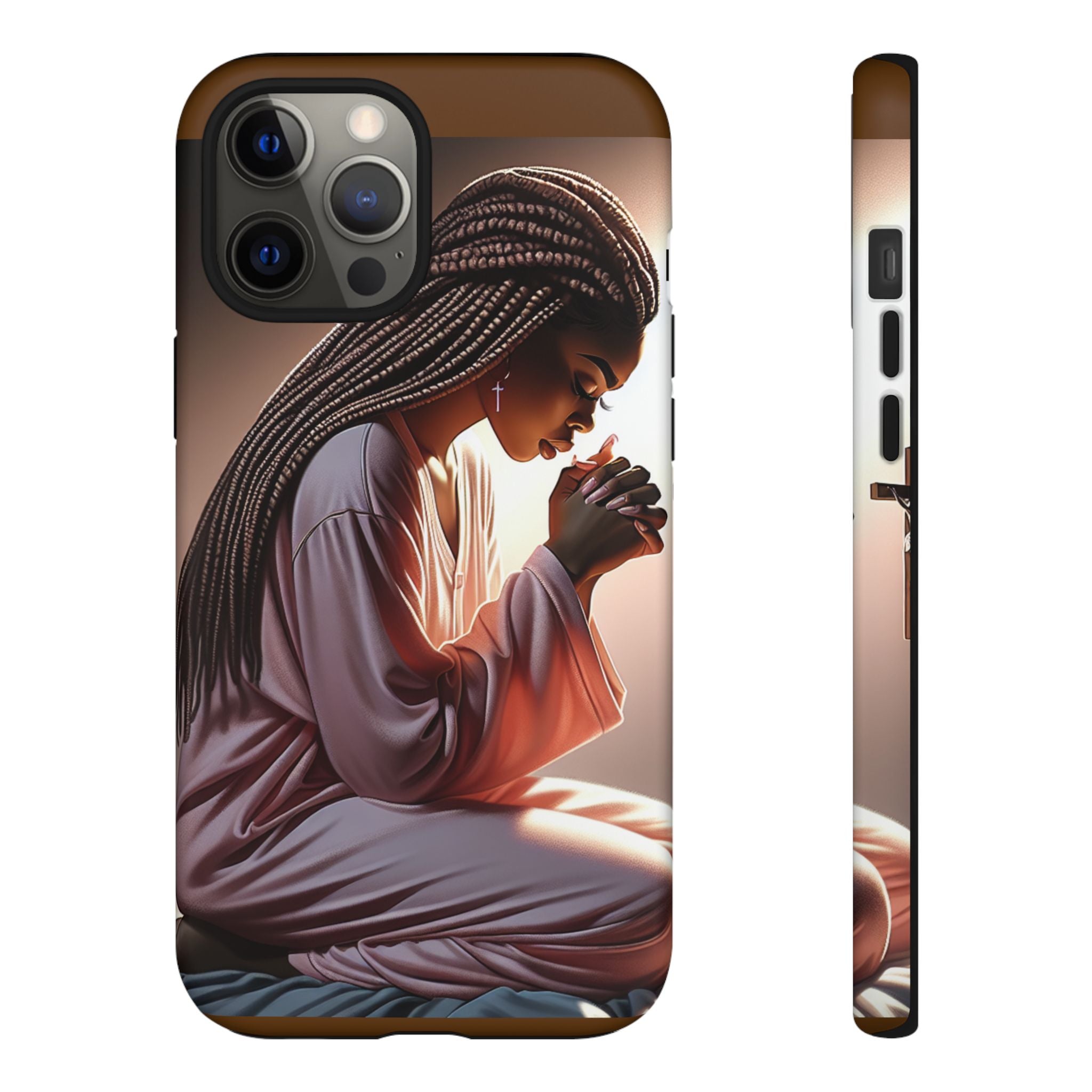 Cell phone case-Woman Praying-Spiritual Prayer Phone Case - Tough Cases with Inspirational Design