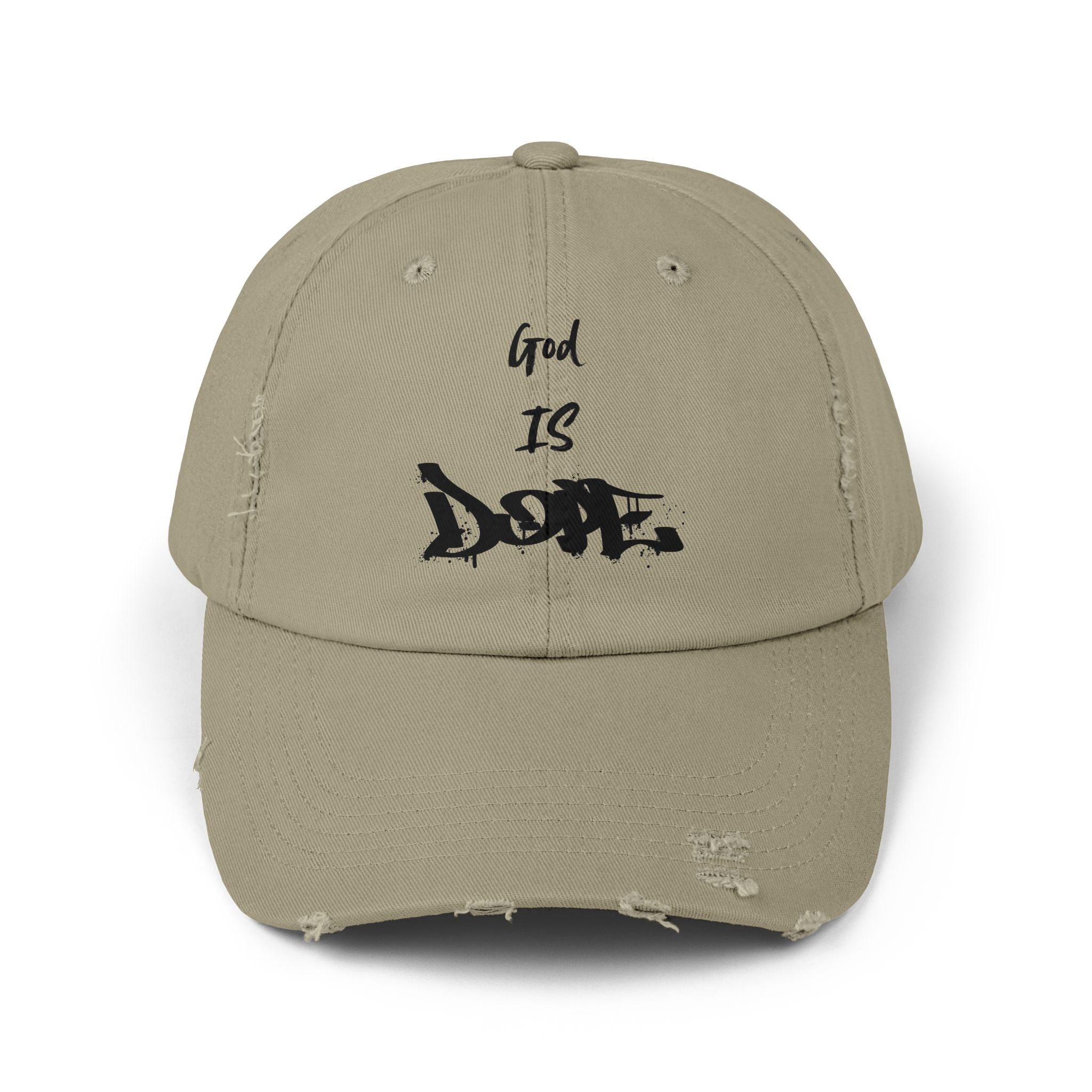 'God Is Dope'- Unisex Distressed Cap, Casual Hat