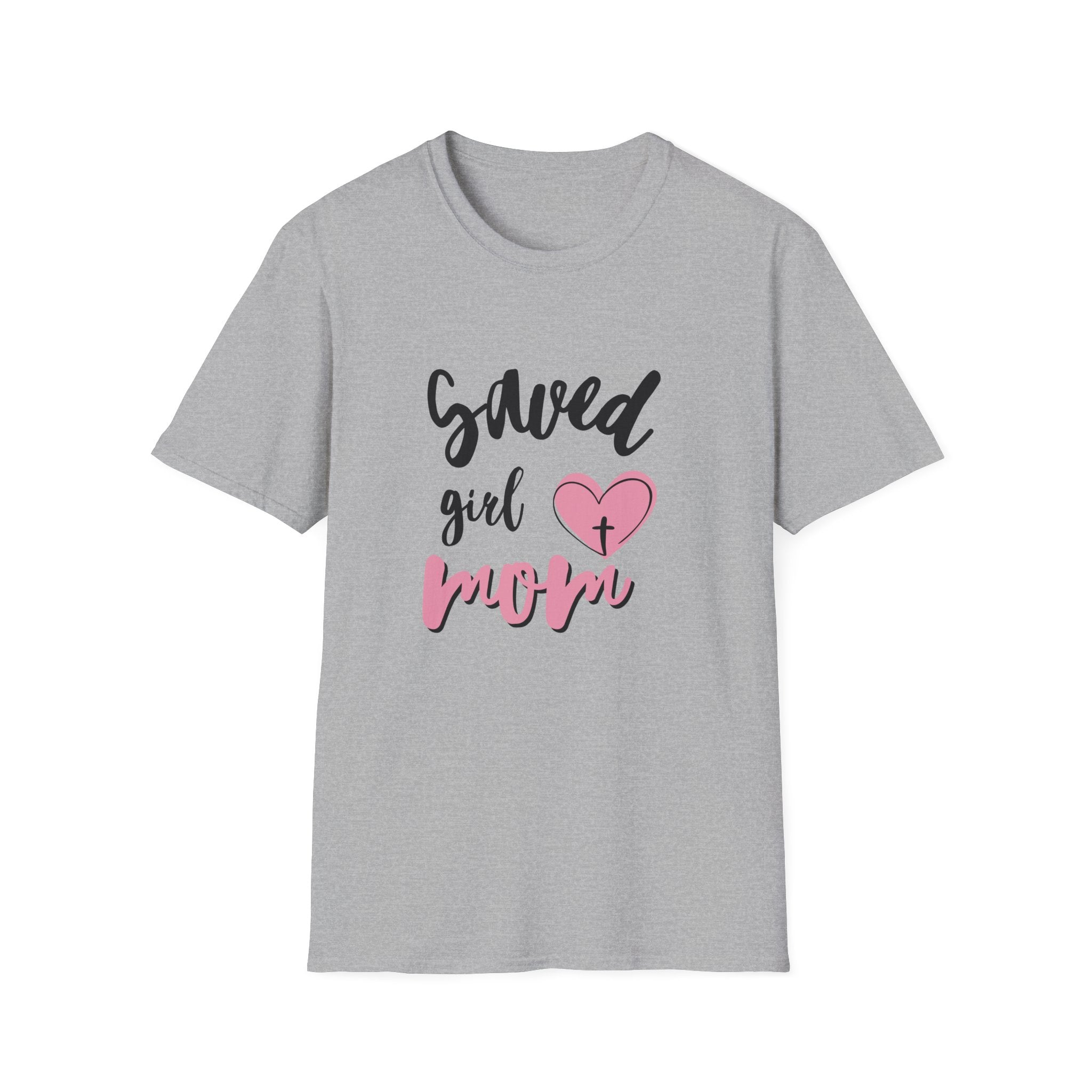 Saved Girl Mom Unisex Softstyle T-Shirt - Cute Faith-Inspired Tee for Mothers