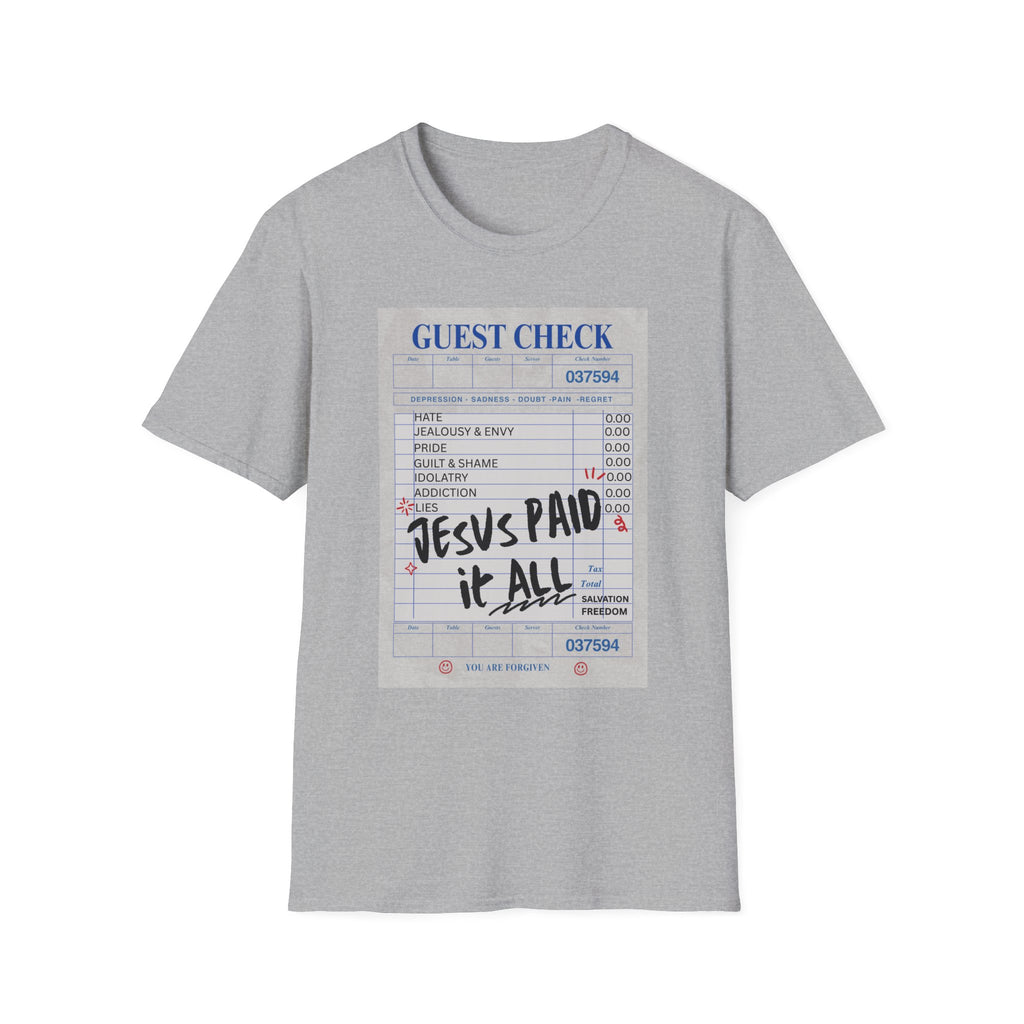 Jesus Paid It All Guest Check T-Shirt