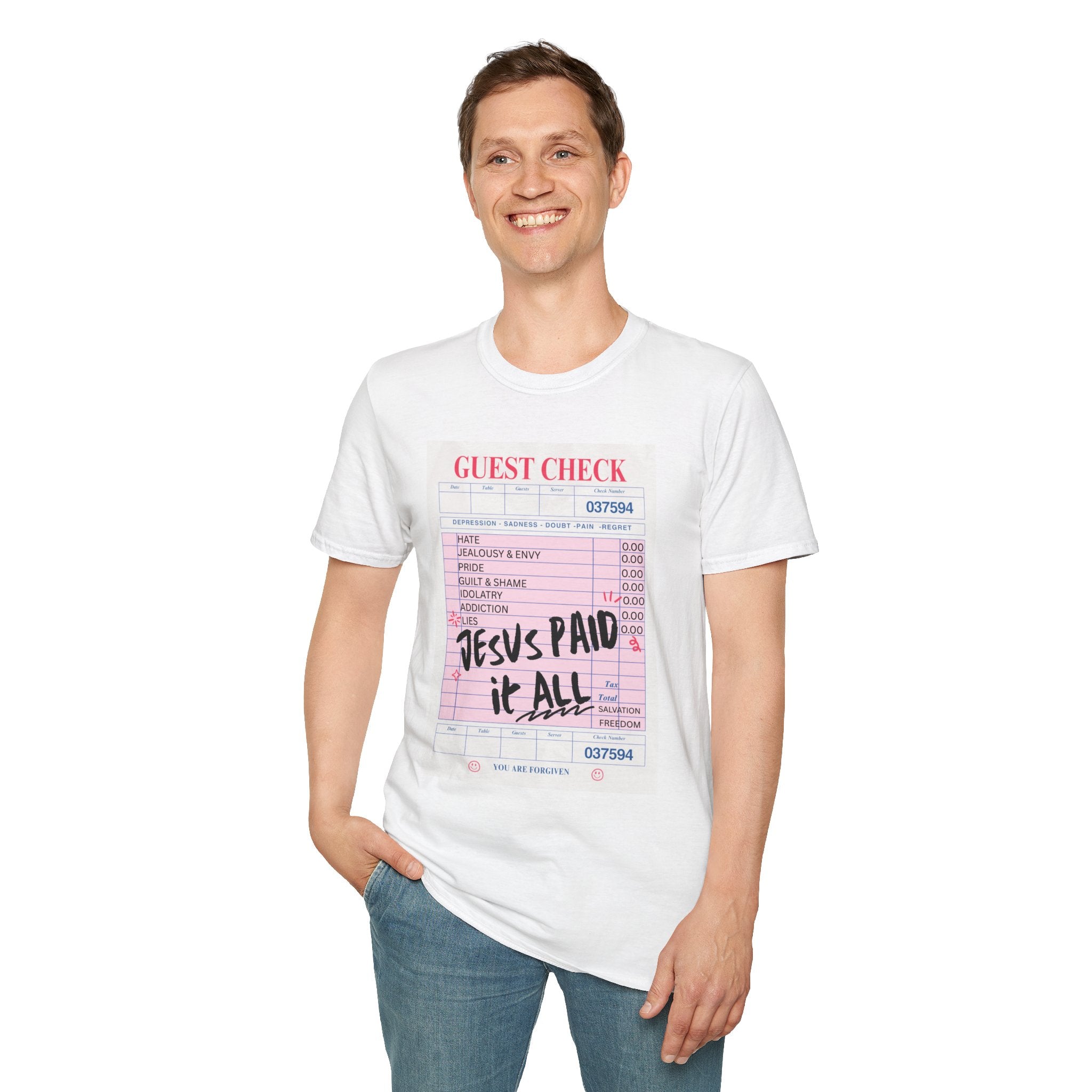 Jesus Paid It All Guest Check T-Shirt