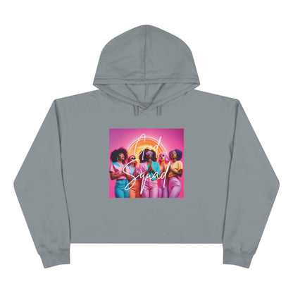 God Squad by THE FOG BRAND-Vibrant Crop Hoodie, Trendy Religious Streetwear, Christian Fashion, Pink, Gift for Her