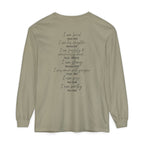 "I Am Who God Says I AM" with Inspirational Scriptures on the back, long sleeve Tee