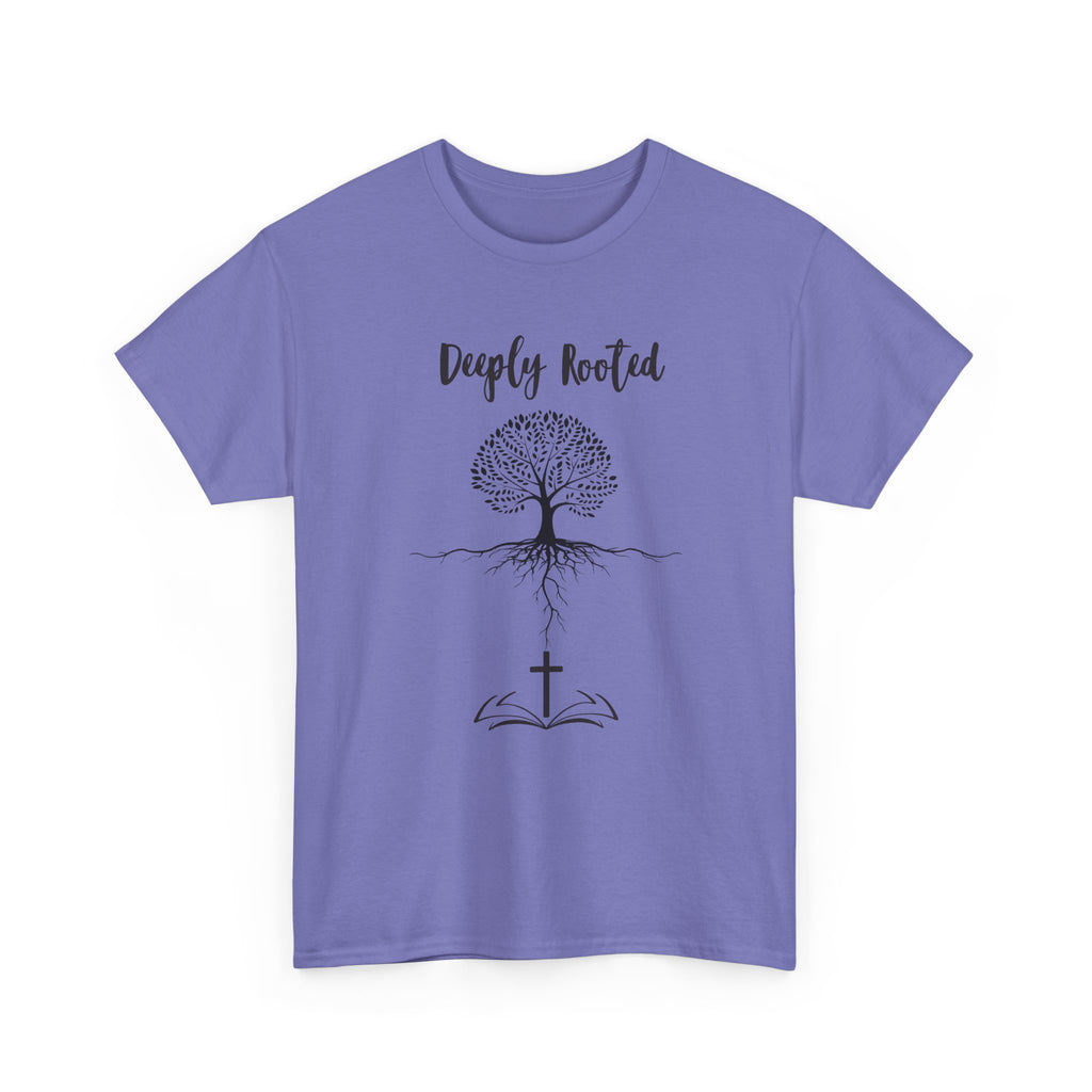 Deeply Rooted Unisex Heavy Cotton Tee - Inspirational Tree Design for Nature Lovers