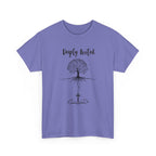 Deeply Rooted Unisex Heavy Cotton Tee - Inspirational Tree Design for Nature Lovers