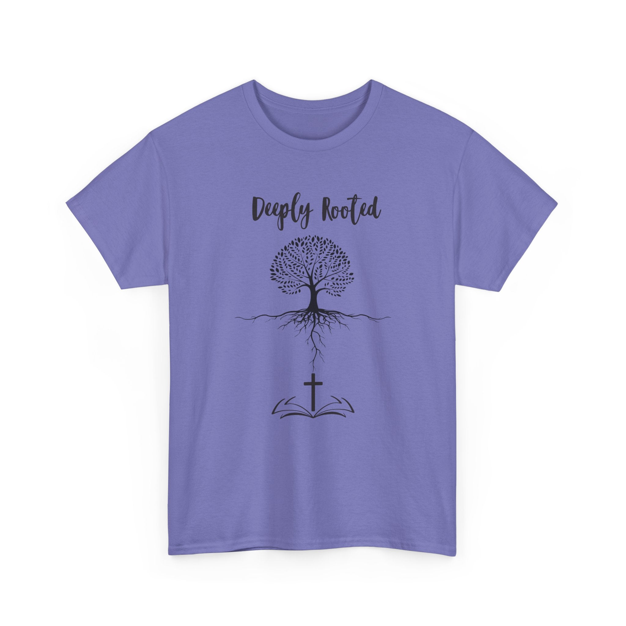 Deeply Rooted Unisex Heavy Cotton Tee - Inspirational Tree Design for Nature Lovers