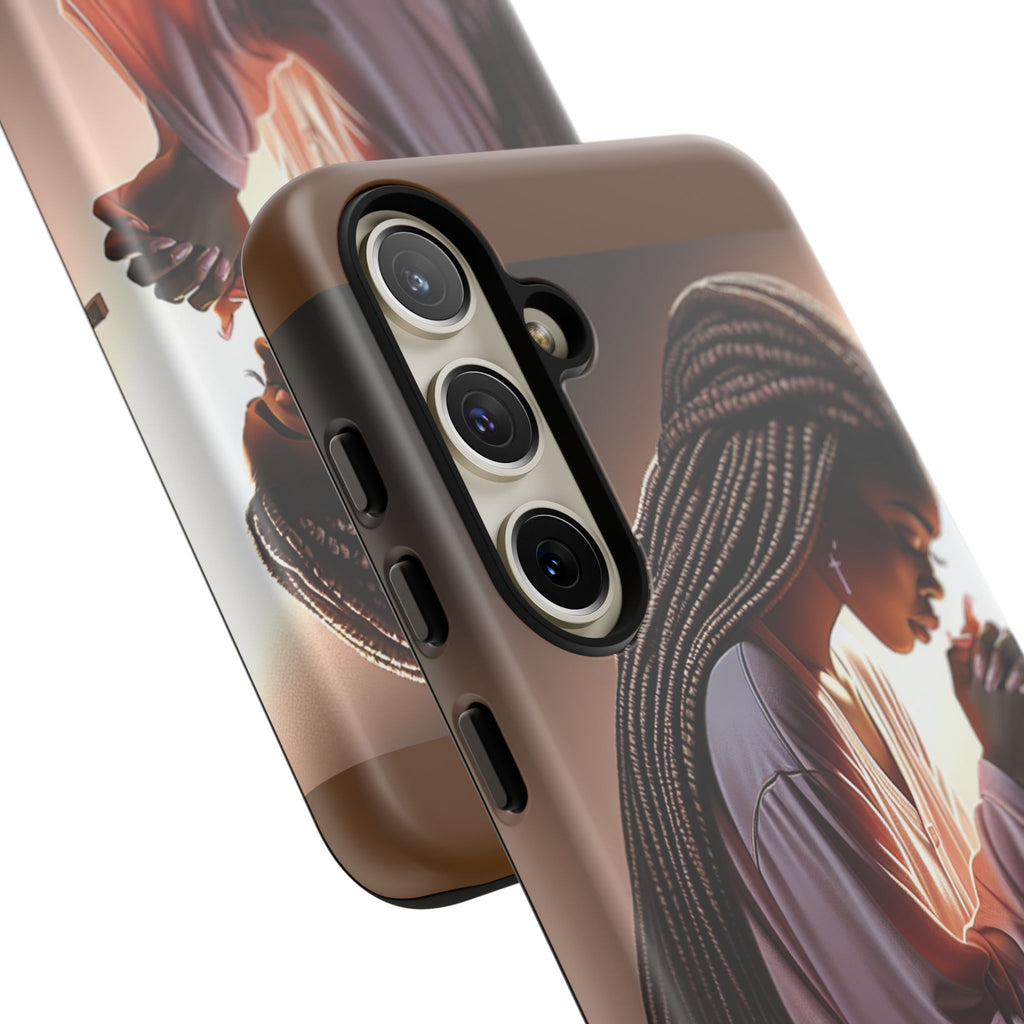 Cell phone case-Woman Praying-Spiritual Prayer Phone Case - Tough Cases with Inspirational Design