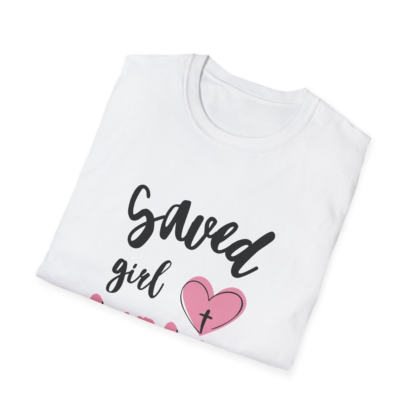 Saved Girl Mom Unisex Softstyle T-Shirt - Cute Faith-Inspired Tee for Mothers
