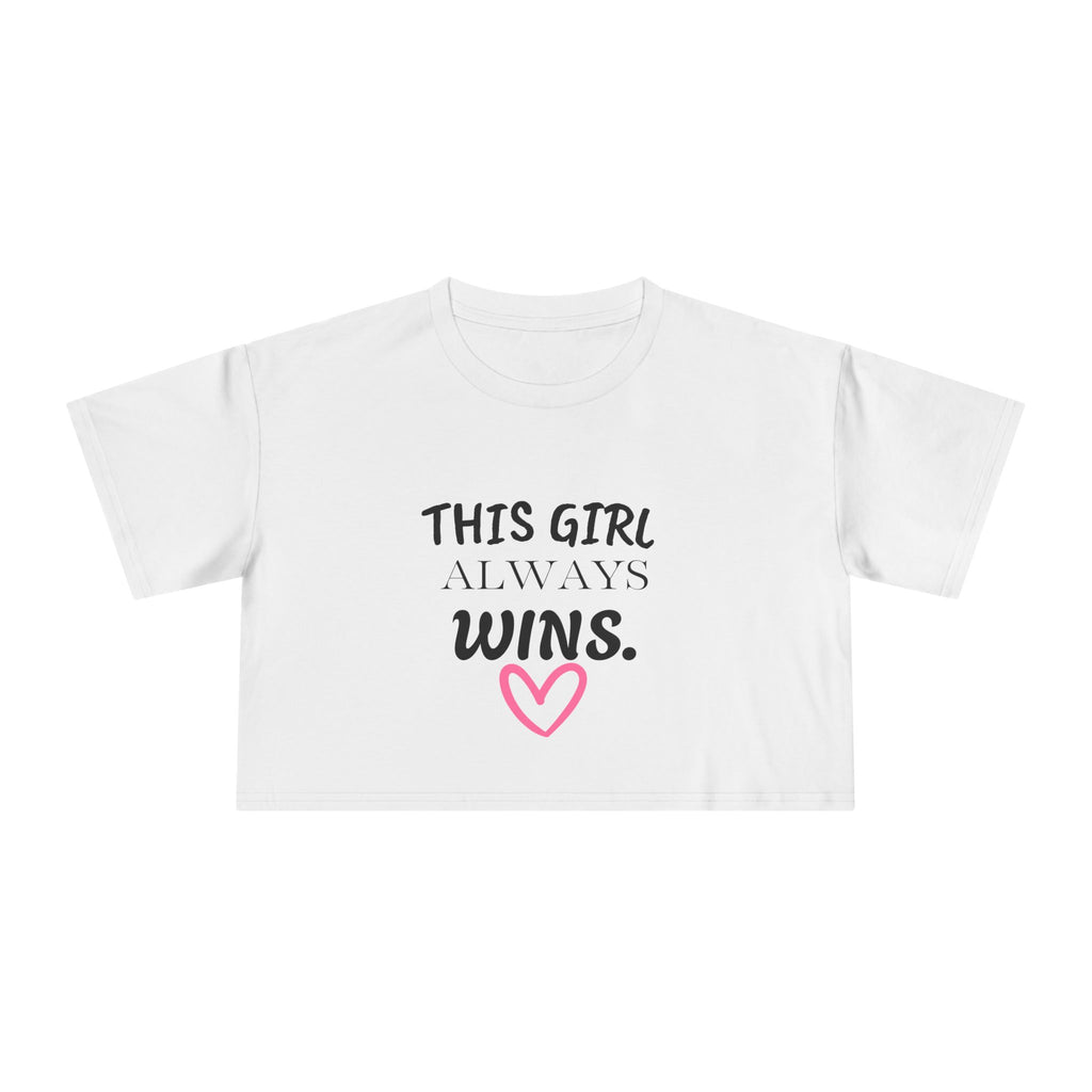 'This Girl Always Wins'-Faith-Inspired Women's Crop Tee, Motivational T-Shirt, Christian Apparel, Inspirational Gift for her