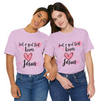Just a Girl that Love Jesus Tee-For Young Women, Colorful, Religious and Christian t-shirt