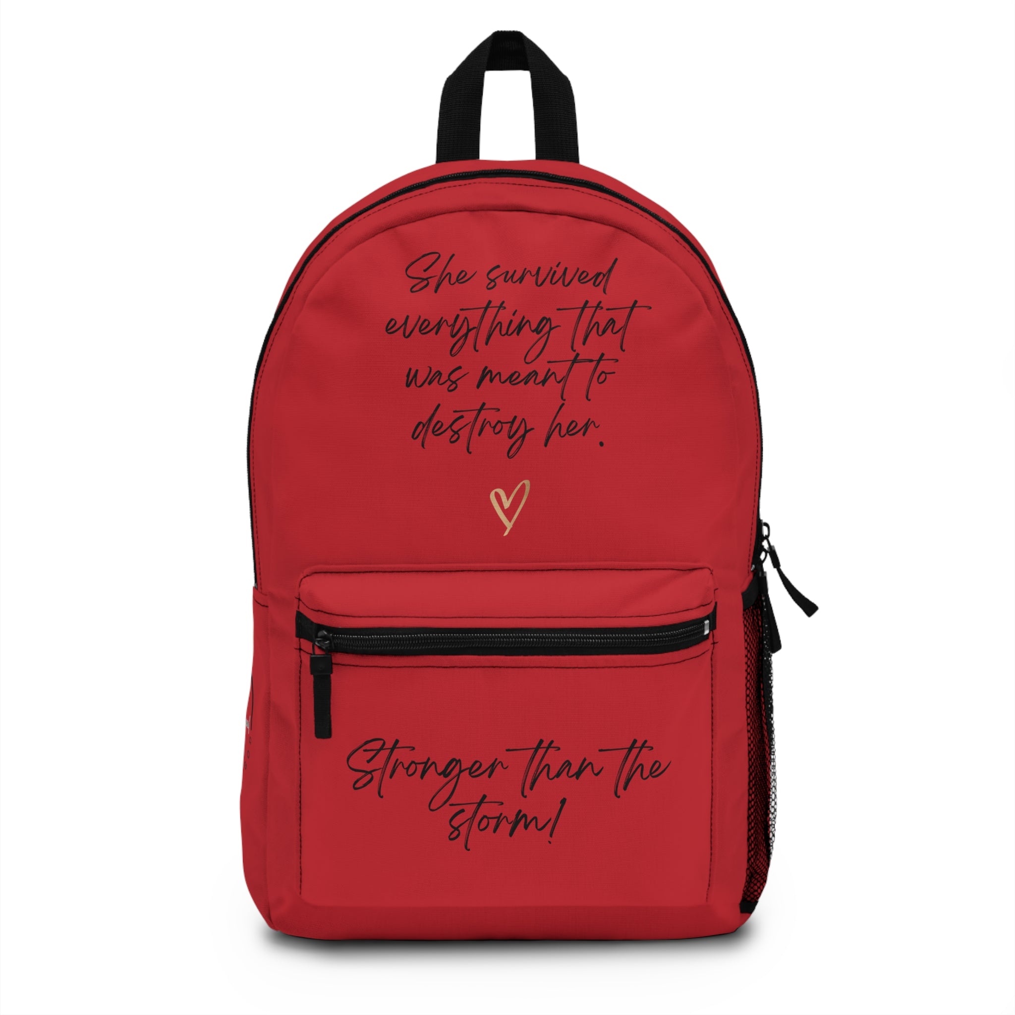 Backpack-She Survived Everything That Was Meant to Destroy Her Backpack — Inspirational Women’s Red Backpack